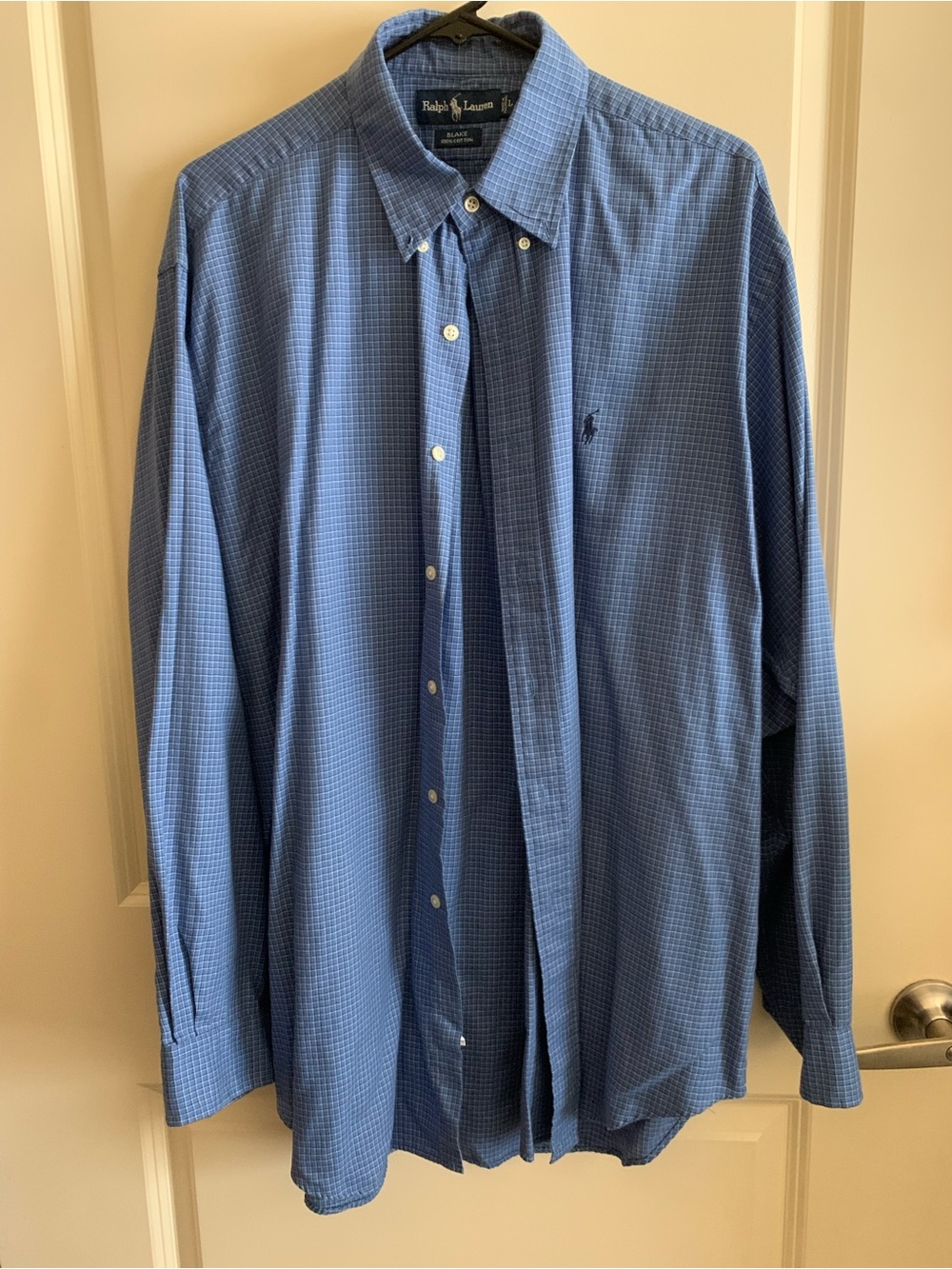 Ralph Lauren Blue Windowpane Cotton Button-Down Shirt - Picture 2 of 4